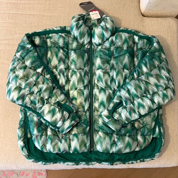 Free People Pippa Packable Puffer Jacket Scrunchy Glossy Printed Movement NWT XS - Picture 5 of 8